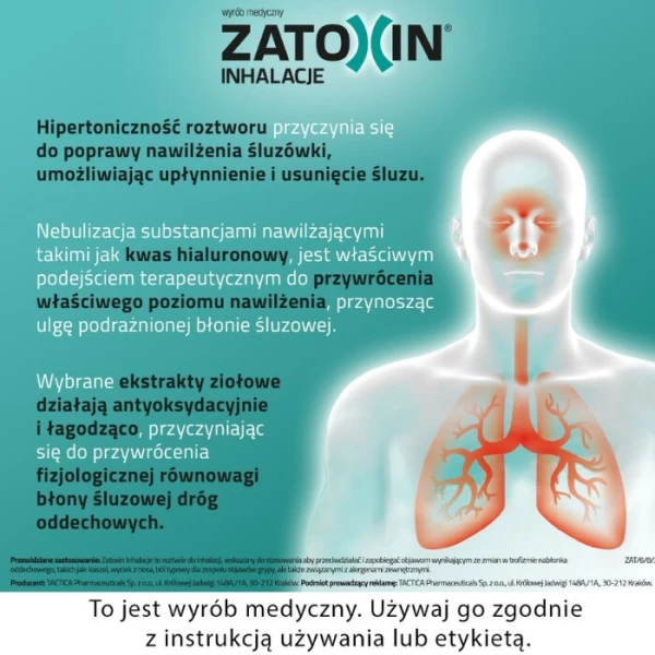 Zatoxin Inhalacje, roztwór do inhalacji, 10 ampułek po 3ml 2