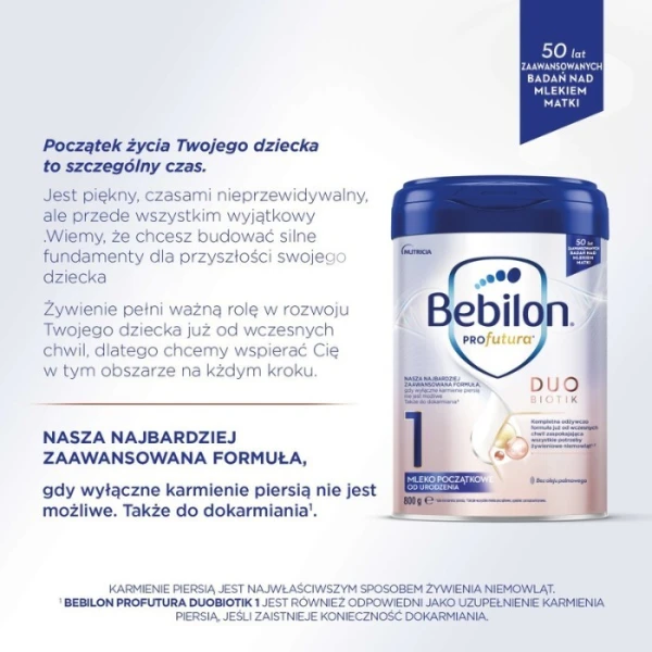 Bebilon Profutura DuoBiotik 1, mleko początkowe, od urodzenia, 800g 3
