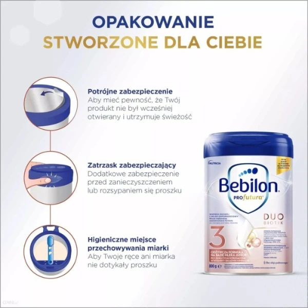 Bebilon Profutura DuoBiotik 3, formuła na bazie mleka, po 1 roku życia, 800g 2