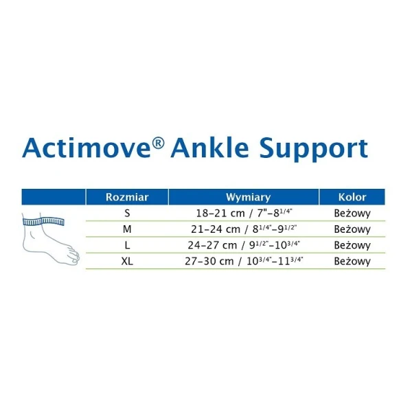 Actimove Everyday Supports, opaska stawu skokowego, beżowa, rozmiar S, 1 sztuka 2