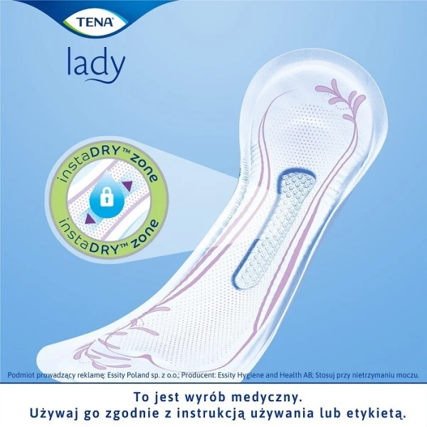 Podpaski na nietrzymanie moczu, Tena Lady Slim Extra Plus, chłonność 6/8, 16 sztuk 2