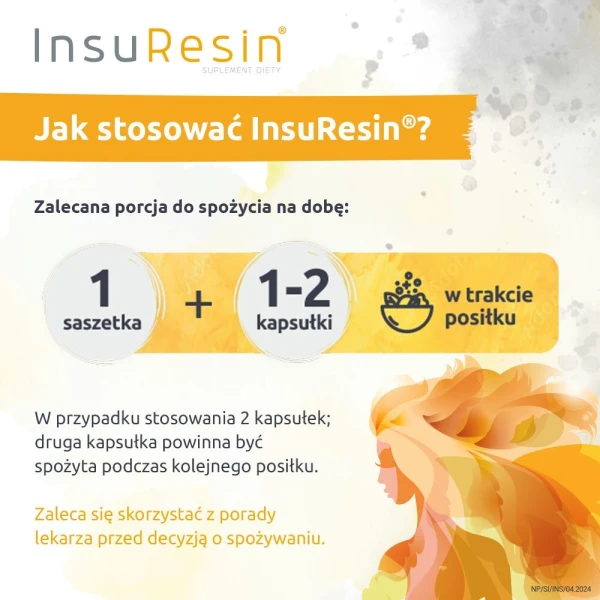 InsuResin, proszek, smak cytrusowy, 30 saszetek + 60 kapsułek 2