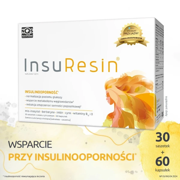 InsuResin, proszek, smak cytrusowy, 30 saszetek + 60 kapsułek 3
