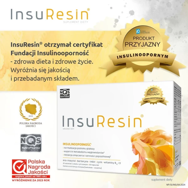 InsuResin, proszek, smak cytrusowy, 30 saszetek + 60 kapsułek 6