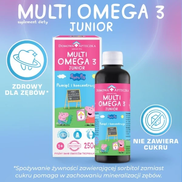 Domowa Apteczka, MultiOmega 3 Junior, płyn o smaku owoców tropikalnych, 250ml 2