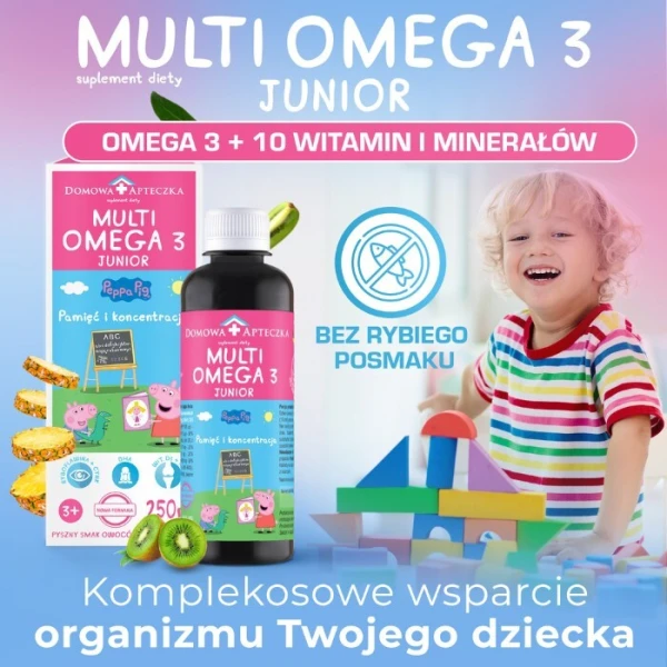 Domowa Apteczka, MultiOmega 3 Junior, płyn o smaku owoców tropikalnych, 250ml 3