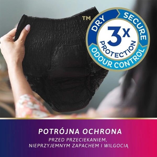Majtki chłonne Tena Lady Pants Plus Noir, rozmiar M, chłonność 5,5/8, 30 sztuk 5