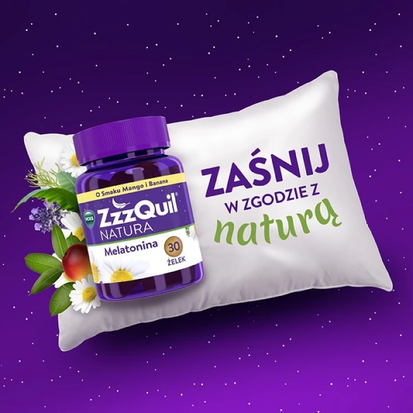 Vicks Zzzquil Natura, żelki, smak mango i banana, 30 sztuk 2