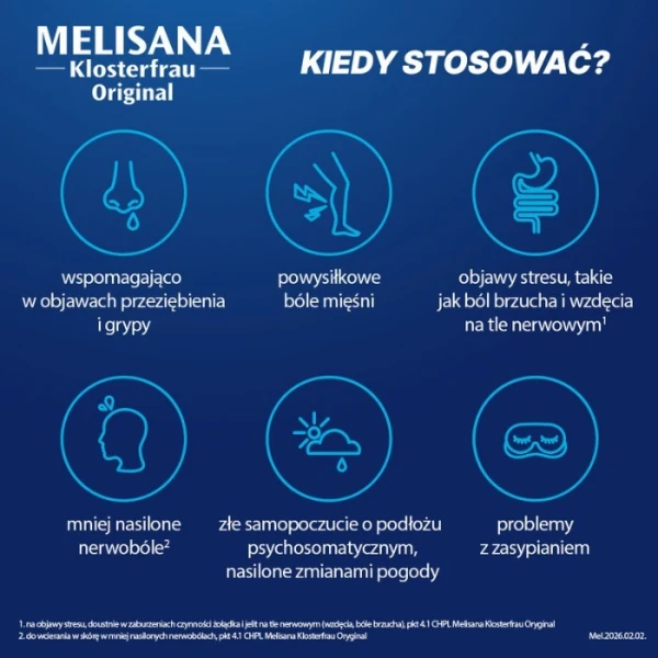 Melisana Klosterfrau Original, lek złożony, płyn doustny, płyn na skórę, 235ml 4