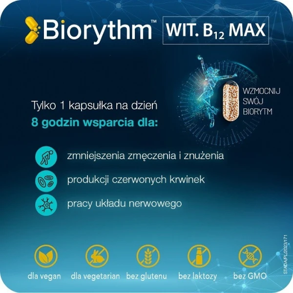 Biorythm, witamina B12 max, 30 kapsułek 2
