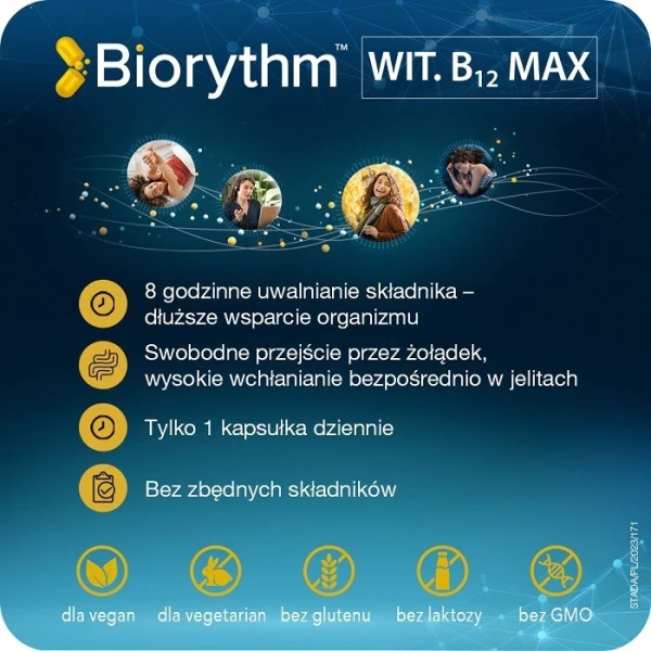 Biorythm, witamina B12 max, 30 kapsułek 4