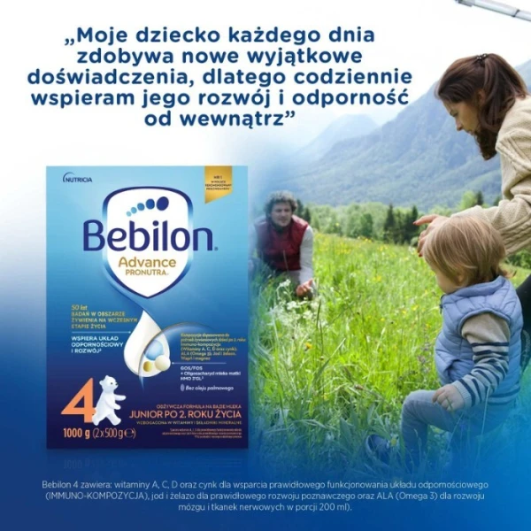 Bebilon 4 z Pronutra Advance, formuła na bazie mleka, po 2 roku życia, 1000g 3