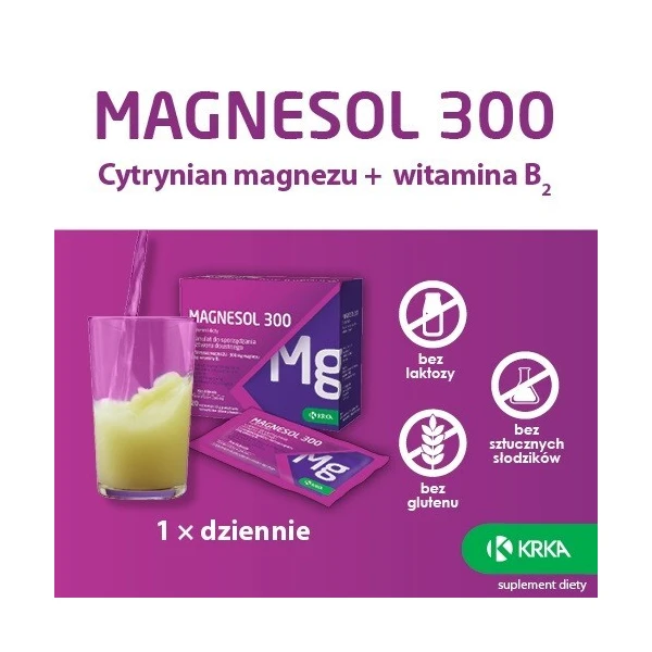 Magnesol 300, proszek, smak pomarańczowo-limonkowy, 20 saszetek 4
