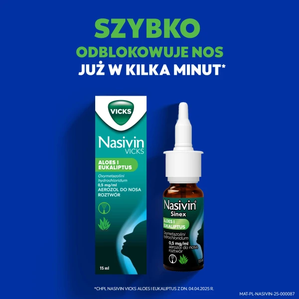 Nasivin Sinex Aloes i Eukaliptus, 0,5mg/ml, aerozol do nosa, 15ml 8