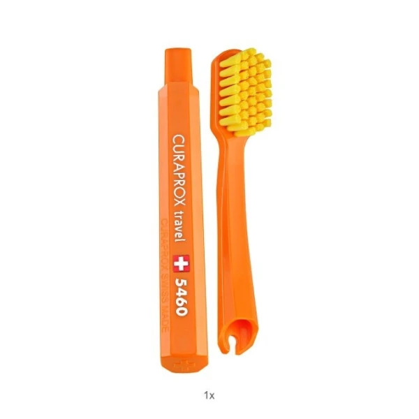 Curaprox Travel Set Green, zestaw podróżny, szczoteczka CS5460 + pasta arbuzowa, 10ml + szczoteczki międzyzębowe, 2 sztuki, 1 zestaw 5