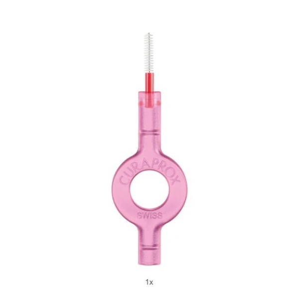 Curaprox Travel Set Red, zestaw podróżny, szczoteczka CS5460 + pasta grejpfrutowa, 10ml + szczoteczki międzyzębowe, 2 sztuki, 1 zestaw 4