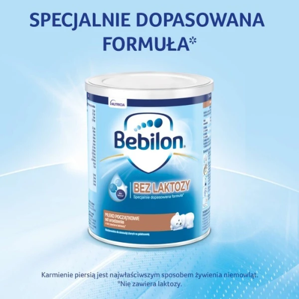 Bebilon bez laktozy, mleko początkowe dla niemowląt z nietolerancją laktozy, 400g 3