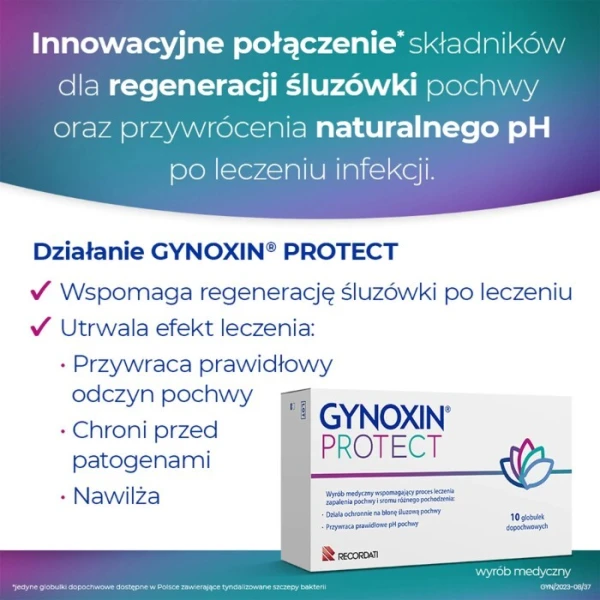 Gynoxin Protect, globulki dopochwowe, 10 sztuk 2