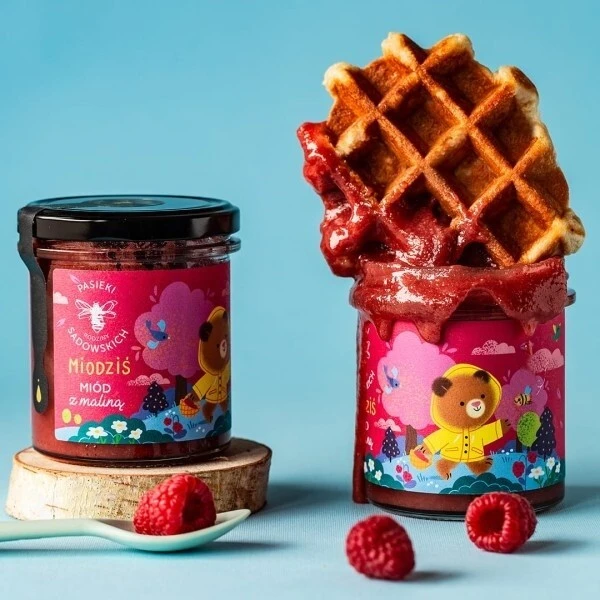 Pasieki Rodziny Sadowskich, Miodziś, miód z maliną, 430g 2