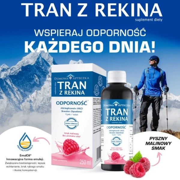 Domowa Apteczka, Tran z rekina, Odporność, smak malinowy, po 3 roku życia, 250ml 3