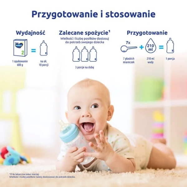 Bebiko 2 NutriFlor Expert, mleko modyfikowane, dla niemowląt po 6 miesiącu życia, 600g 2