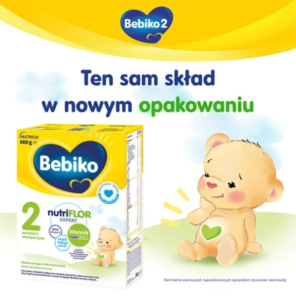 Bebiko 2 NutriFlor Expert, mleko modyfikowane, dla niemowląt po 6 miesiącu życia, 600g 4