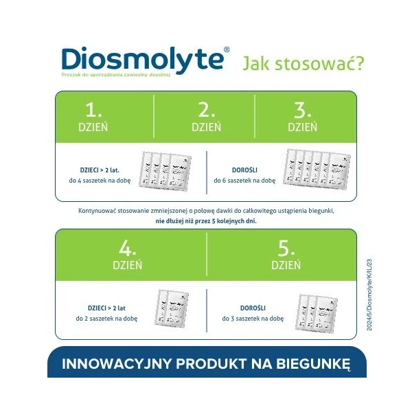 Diosmolyte, proszek, smak waniliowy, po 2 roku życia, 12 saszetek 3