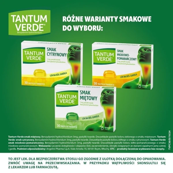 Tantum Verde 3mg, smak cytrynowy, 30 pastylek do ssania 3