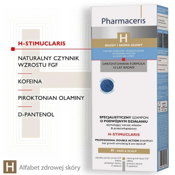 Pharmaceris H, H-Stimuclaris, szampon stymulujący wzrost włosów, przeciwłupieżowy, 250ml 2