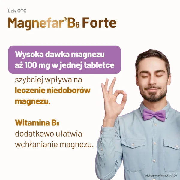 Magnefar B6 Forte (100mg Mg2+ + 10,1mg), 90 tabletek 5