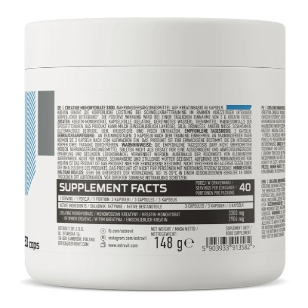OstoVit, Creatine Monohydrate 3300, 120 kapsułek 2