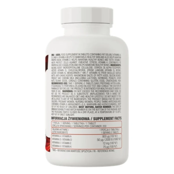 OstroVit, ADEK, 200 tabletek 2