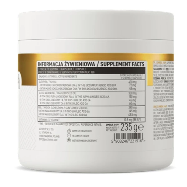 OstroVit, Omega 3-6-9, 180 kapsułek 2