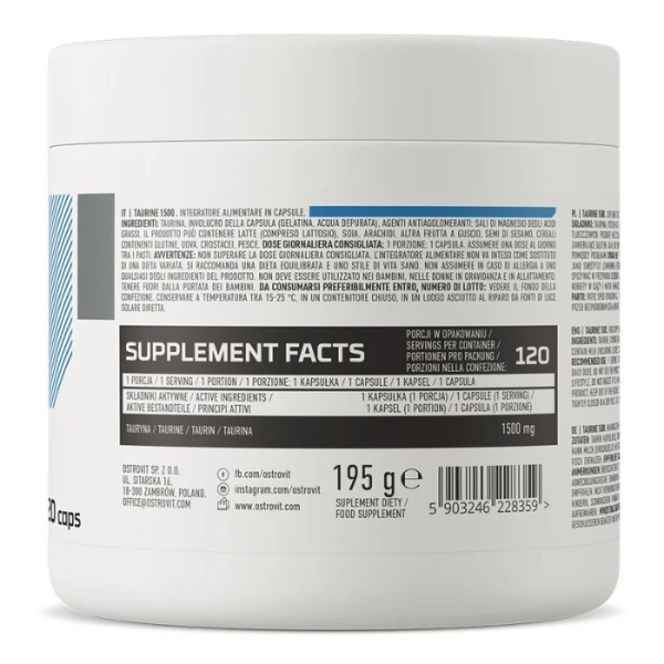 OstroVit, Taurine 1500, 120 kapsułek 2