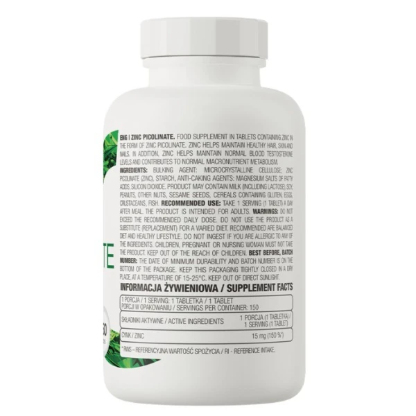 OstroVit, Zinc Picolinate, 150 tabletek 2