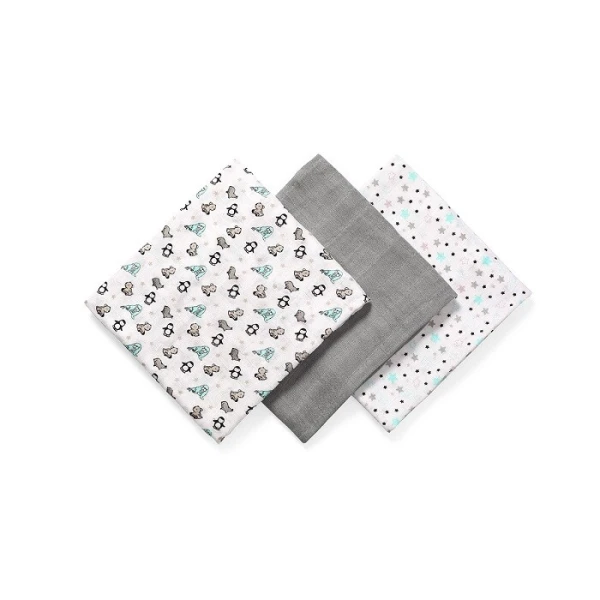 BabyOno, pieluchy bambusowe, szare, 70cmx70cm, 397/02, 3 sztuki 2