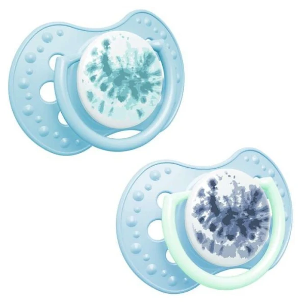 Lovi, smoczek uspokajający, silikonowy, dynamiczny, Tie Dye Blue, 0-3 miesiące, 22/917, 2 sztuki 2