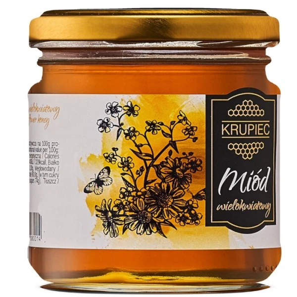 Krupiec, zestaw dwóch miodów, miód leśny, 220g + miód wielokwiatowy, 220g 2
