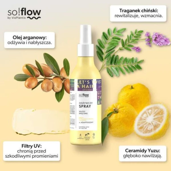 Vis Plantis, so!flow, odżywczy spray do włosów kręconych, 150ml 2