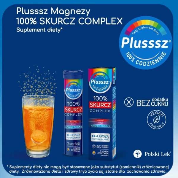 Plusssz 100% Skurcz Complex, smak pomarańczowo-grejpfrutowy, 20 tabletek musujących 4