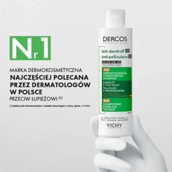 Vichy Dercos Anti Dandruff DS, szampon przeciwłupieżowy z odżywką 2w1, 200ml 4