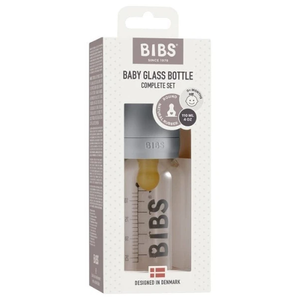 Bibs, butelka szklana, antykolkowa, cloud, od urodzenia, 110ml 4