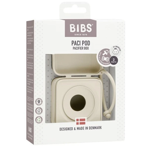 Bibs Pacifier Box 2w1, etui do smoczków i pojemnik do sterylizacji smoczków, ivory, 1 sztuka 4