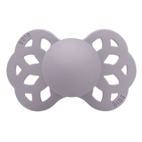 Bibs Infinity Anatomical, smoczek uspokajający ortodontyczny, silikonowy, fossil grey&mauve, rozmiar S, od urodzenia, 2 sztuki 3