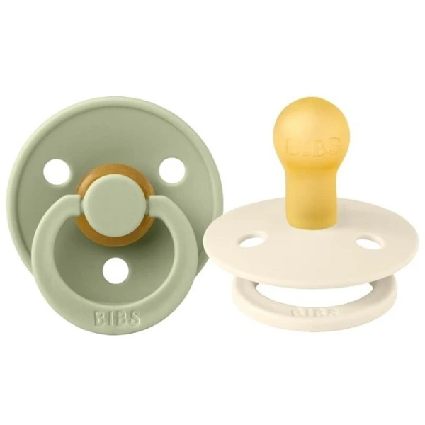 Bibs Colour, smoczek uspokajający, kauczuk, sage&ivory, rozmiar S, od urodzenia, 2 sztuki 2