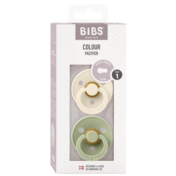 Bibs Colour, smoczek uspokajający, kauczuk, sage&ivory, rozmiar S, od urodzenia, 2 sztuki 5