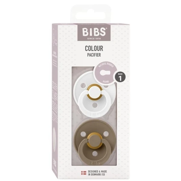 Bibs Colour, smoczek uspokajający, kauczuk, white&dark oak, rozmiar S, od urodzenia, 2 sztuki 5