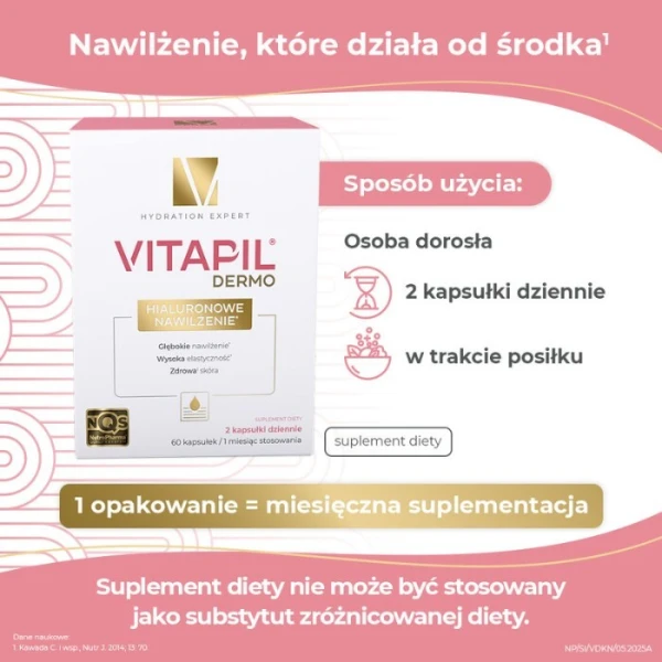 Vitapil Dermo, Hialuronowe Nawilżenie, 60 kapsułek 3