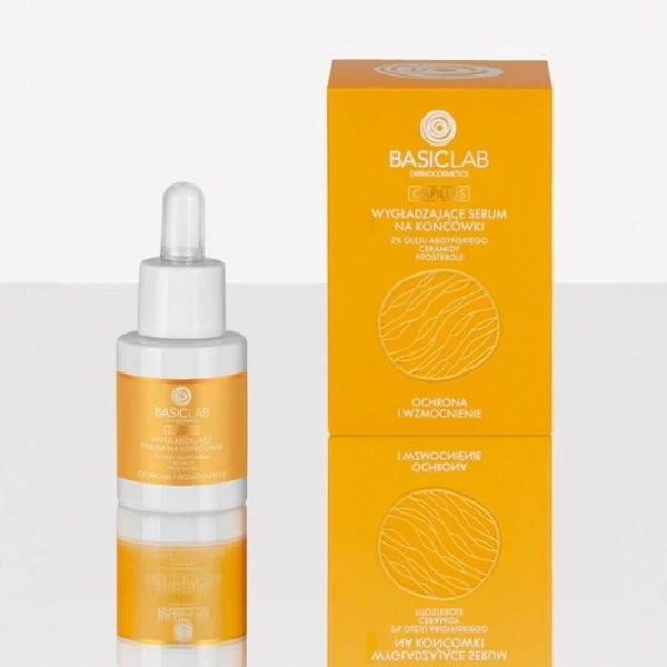 BasicLab Capillus, Ochrona i Wzmocnienie, wygładzające serum na końcówki, 15ml 2