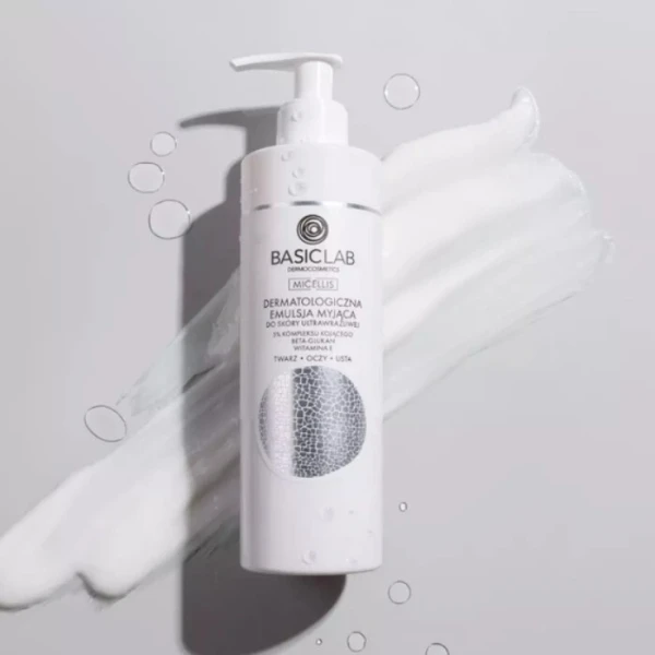 BasicLab Micellis, dermatologiczna emulsja myjąca do skóry ultrawrażliwej, 300ml 2